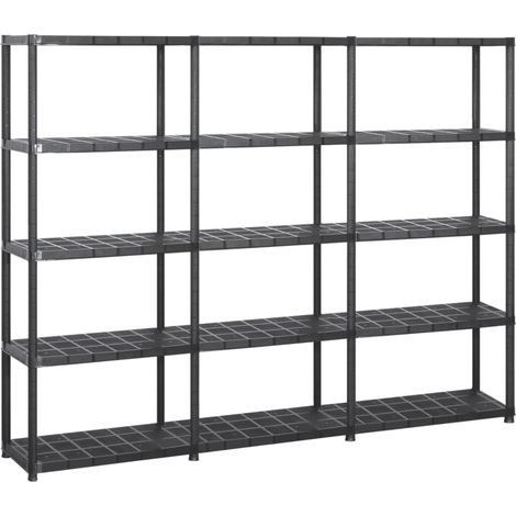 Estantería de 5 niveles 170 cm plástico negro 020000650 (1/5)
