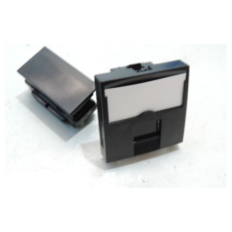 Prise RJ45 CAT6 FTP noire écrantée format 45mm pour clipsage dans goulotte d'installation Logix PLANET WATTOHM 49268