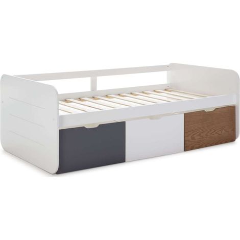 Cama nido Romina con cajones. Largo: 105cm  Ancho: 195.2cm  Alto: 70cm (1/4)