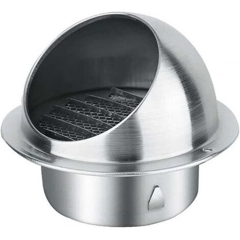 Grille d'aération ronde en acier inoxydable pour grille d'aération murale extérieure - Couvercle à rabat pour grille d'aération - 80 mm (1/5)