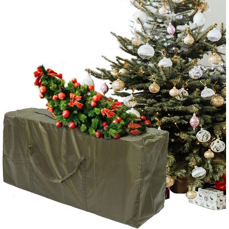 Sac de rangement imperméable pour sapin de Noël artificiel, avec poignées et fermeture éclair. (1/4)