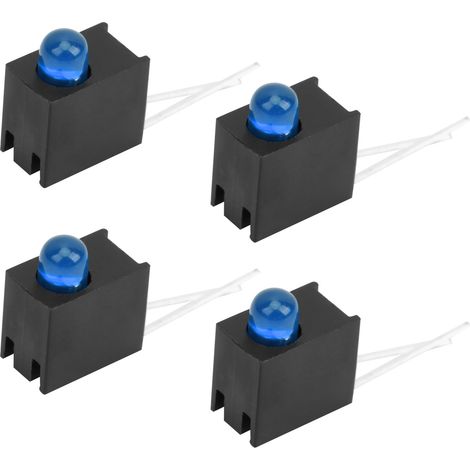 Kit 100 diodes LED 3mm avec support latéral à trou unique, accessoires industriels, lumière bleue (1/5)