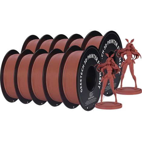 Filament PLA, pour imprimante 3D, diamètre 1,75 mm, facile à imprimer, Terracotta Mat (1/2)