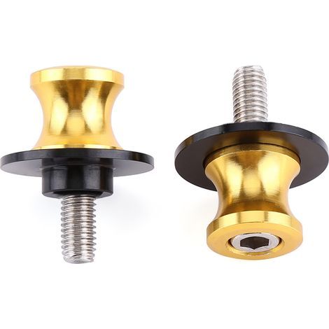 Xiuganpo Bobines de Bras Oscillant de Support Arrière CNC Anodisées Dures, Curseurs de Bras Oscillant de Moto Stables et Sûrs (or 8mm) (1/4)