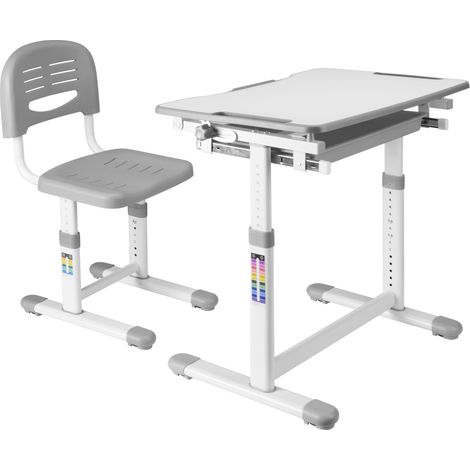 Set scrivania e sedia per bambini grigio e bianco 030010683