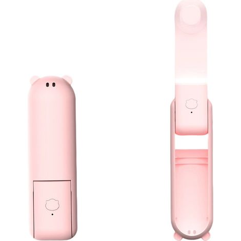 1 mini éventail pliable portable - rose (1/5)