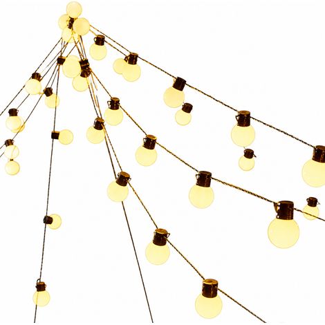 Guirlande Lumineuse LED à Globes Blancs, 40 Lumières à Piles Clignotantes pour Tente, Camping et Mariage (1/5)
