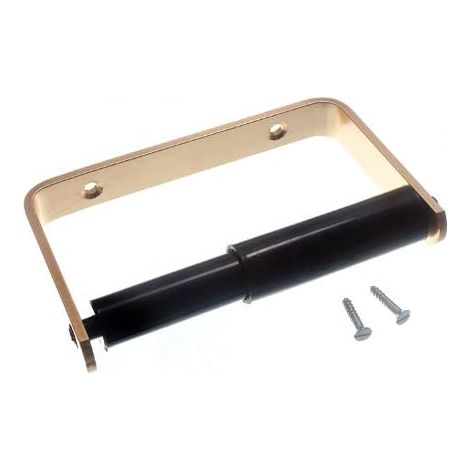 One Stop DIY Set mit 2 Toilettenpapierhaltern aus messingbeschichtetem Aluminium inklusive Schrauben, schwarz