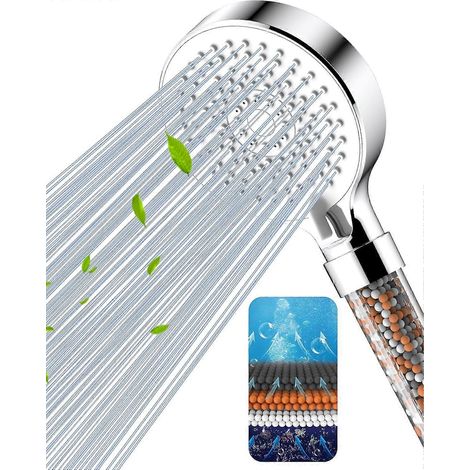Pommeau de douche filtrant amélioré, haute pression, 5 modes, pommeau de douche filtrant pour eau dure (1/5)