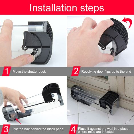 Piège à Souris Automatique Haute Sensibilité Porte Auto-Bloquante pour Intérieur Maison Marron Transparent (1/2)