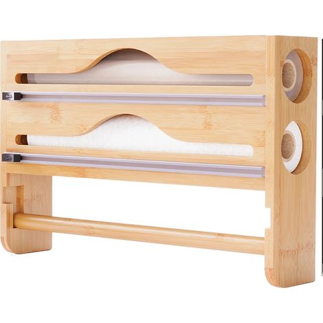 Étagère de rangement en bambou, montable au mur, design multifonctionnel, Couleur naturelle-2 grille (1/2)