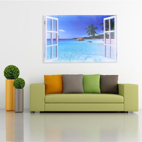 Autocollants muraux, autocollant de plage de sable auto-adhésif pour garçons et filles, chambre à coucher, salle de jeux, salon (1/5)