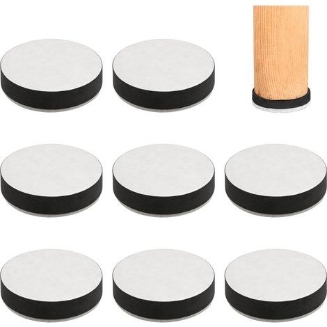 Juego de 8 elevadores adhesivos para muebles de 1,5 cm, redondos y antideslizantes para sillas, mesas, sofás, armarios, camas y muebles (1/5)