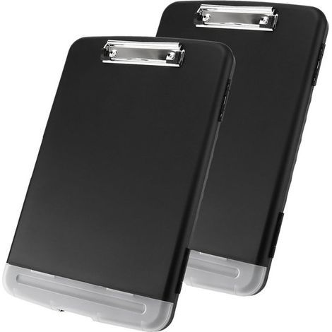 Boîte de rangement pour bloc-notes - Noire - Format A4 - Idéale pour le bureau et l'école (1/5)