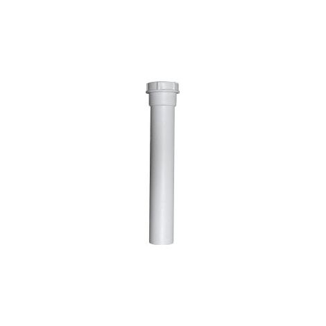 Tube d'évacuation PVC Ø 40 mm – Longueur 250 mm – Raccord à écrou d'accouplement pour siphon – Plastique blanc – Sanitop Wingenroth