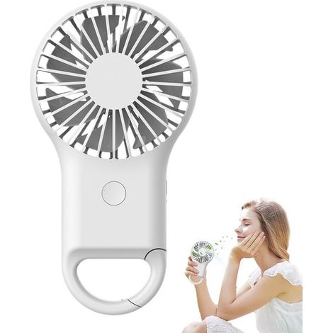 Ventilador portátil a pilas,Ventilador de bolsillo silencioso con LED de colores,Potente ventilador para mujeres (1/2)