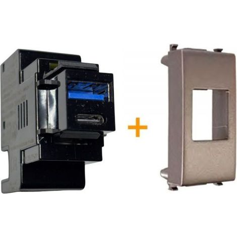Perry presa USB A + C 3A compatibile Vimar ARKE Metallizzato - 1MCUSB002A