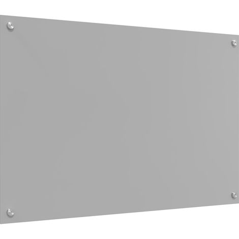 vidaXL Crédence de cuisine Gris clair 90 x 60 cm verre trempé