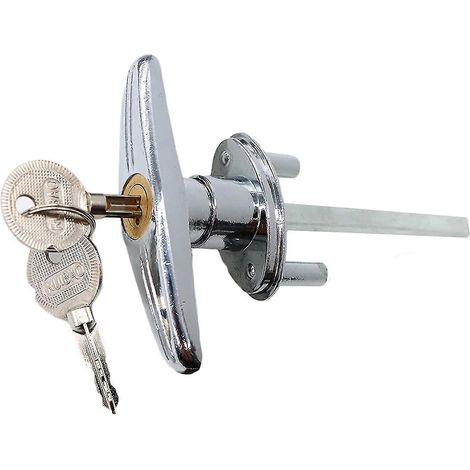 Kit de verrouillage à poignée en T pour porte de garage avec 2 clés, verrou universel pour porte de cabanon (1/4)