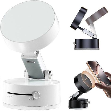 Support magnétique à ventouse pour téléphone, fixation magnétique pliable et rétractable, blanc (1/5)