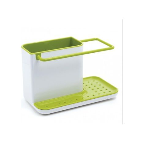 SHINING HOUSE Plastique Caddy - Rangement/organiseur d'évier avec égouttoir intégré, support pour éponge, brosse, liquide vaisselle, et lavette, démontable, taille normale, Green (1/4)