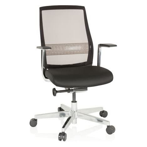 Chaise de bureau / siège FOUNTAINE PRO tissu maille transparent / assise tissu noir hjh OFFICE