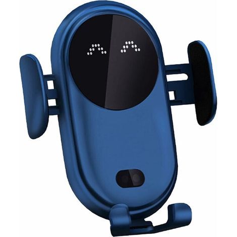 Blue Wireless Car Charger – 10W Fast Charging – Non-Slip Silicone Pad – Smart Infrared Sensor (1/4)