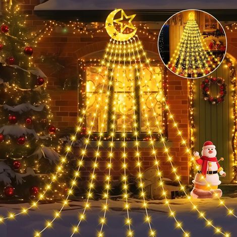 346 LED en blanc chaud, guirlande lumineuse sapin de noel avec 8 modes - Parfaites pour les décorations de fête, Noël, célébrations et pour une utilisation en intérieur et en extérieur (1/5)
