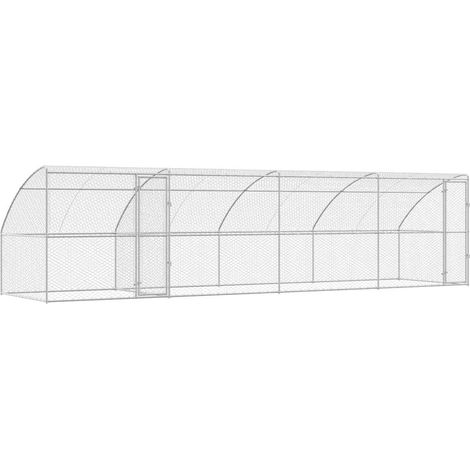 Refugio para perros 4 pcs Plateado 8 x 2 x 2 m vidaXL