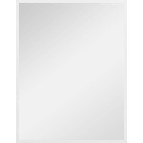 Miroir mural rectangulaire 70 x 90 cm LYMON blanc
