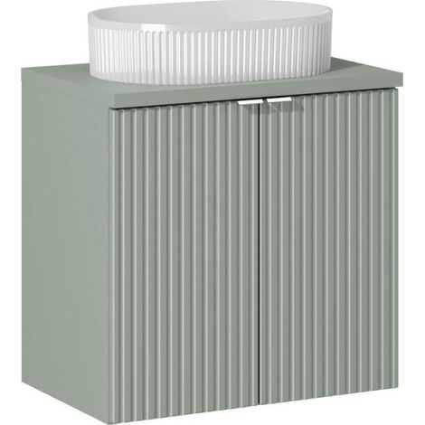 Set meuble vasque à poser 60 cm - A portes - Vert Roseau - Livraison gratuite