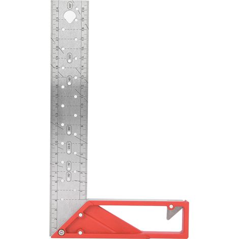 Équerre de menuiserie en acier inoxydable, 45° / 90°, outil multi-angle pour bois, 25 cm. (1/5)