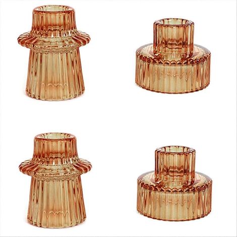 Bougeoirs en verre pour bougies coniques, idéal pour la décoration de mariage, B (1/5)