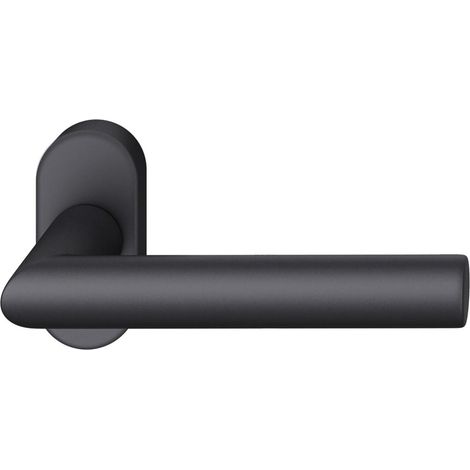 FSB FH-Rahmentürdrücker 09 1076 Hochhaltefeder B ovale Rosette Aluminium schwarz