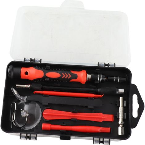 Kit de destornilladores multifuncionales 115 en 1 para reparar y desmontar relojes y teléfonos (rojo) (1/5)
