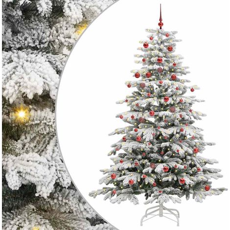 vidaXL Albero di Natale Artificiale con Rami Pieghevoli Bianco 210 cm (1/5)