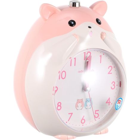 Réveil Hamster de Bureau Rose, Cadran Numérique et Aiguilles (1/5)