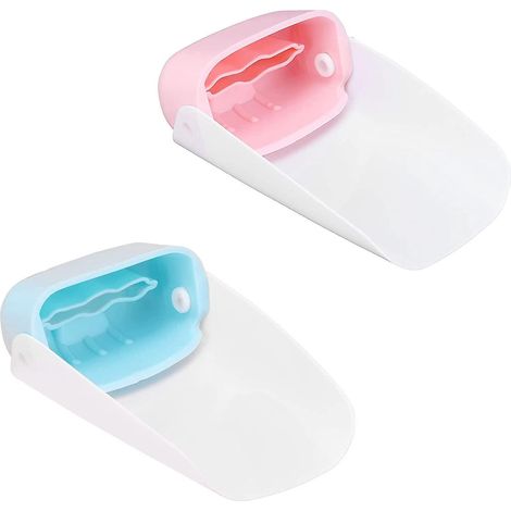 Set mit 2 kindgerechten Wasserhahnverlängerungen, Waschbeckenverlängerungen für Bad und Küche