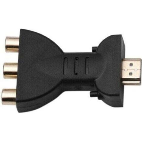 Adaptateur HDMI mâle vers 3RCA femelle composite AV - 1, Convertisseur audio vidéo TV ordinateur lecteur - Noir Aucuneary (1/4)