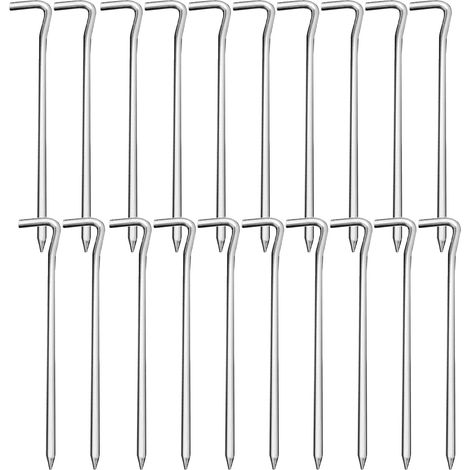 Confezione da 20 picchetti per tende in metallo, picchetti da campeggio da 18 cm, ideali per giardinaggio e pesca