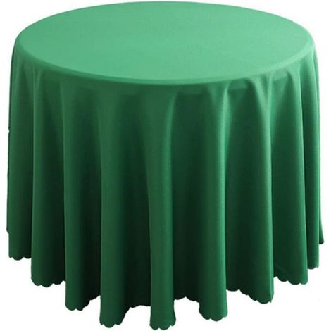 Nappe ronde 180cm Vert Polyester Style simple pour table basse & table à manger