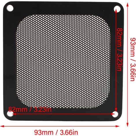 Ortviai Filtres à poussière magnétiques pour ventilateurs PC – 4 pièces, PVC noir, 93 x 93 mm (1/4)