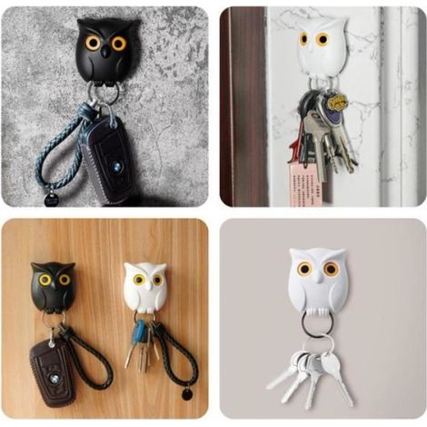 Porte-clés mural - Hibou - 2 pièces - Design unique - Plastique de haute qualité - Mixte (1/4)