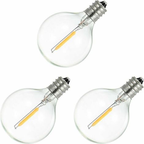 Bombillas blancas cálidas específicas, paquete de 3, AC220-230V 1W E12 G40. (1/5)