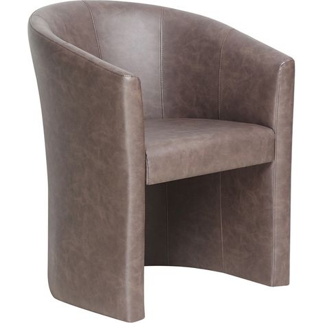 Sillón de salón KYOTO - Cómodo - Marrón oscuro - Estilo vintage