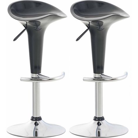 Set di 2 sgabelli da bar di design grigi con altezza girevole e regolabile TDB10035
