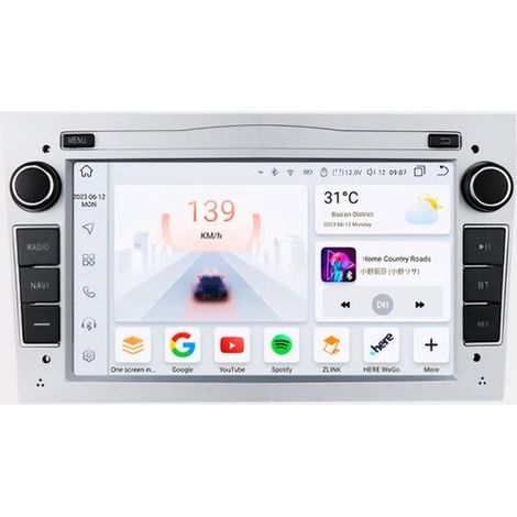 Kompatibel mit Opel Astra H, Corsa C & D, Agila, Combo, Antara, Vectra, Zafira, Meriva, Vivaro, Tigra Silbergrau 2002–2013 CarPlay und Android Auto 1 GB und 32 GB Autoradio mit Navigation Radiodi