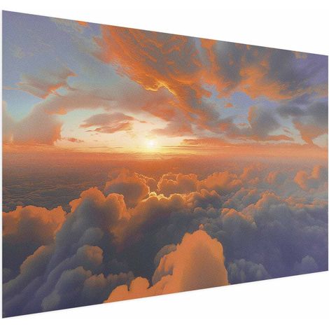 Plakat – Wenn die Dämmerung die Wolken kitzelt: Ein Farbenspiel am Morgenhimmel (1/4)