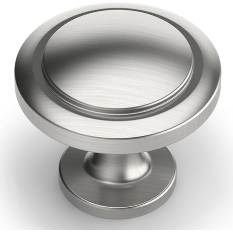 12 Stück Möbelknöpfe, runde Küchentürknöpfe, Türknöpfe aus Zinklegierung, gebürstetes Nickel, Schranktürknauf, Küchengriff