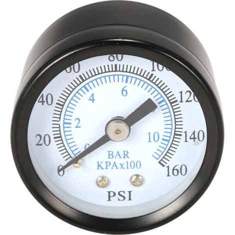 Manomètre de Pression Métallique Circulaire 0-10bar 0-160psi Résistant la Corrosion pour Chauffage et Plomberie (1/5)